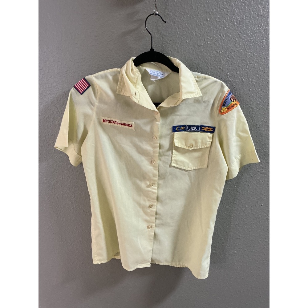 Vintage 80s BSA Boy Scouts Women Leader Shirt Oscar de la Renta Buffalo Trace IL